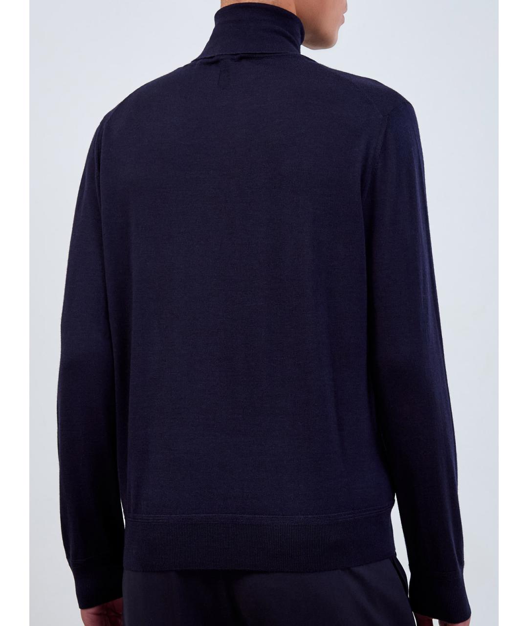 CANALI Синяя шерстяная водолазка, фото 4