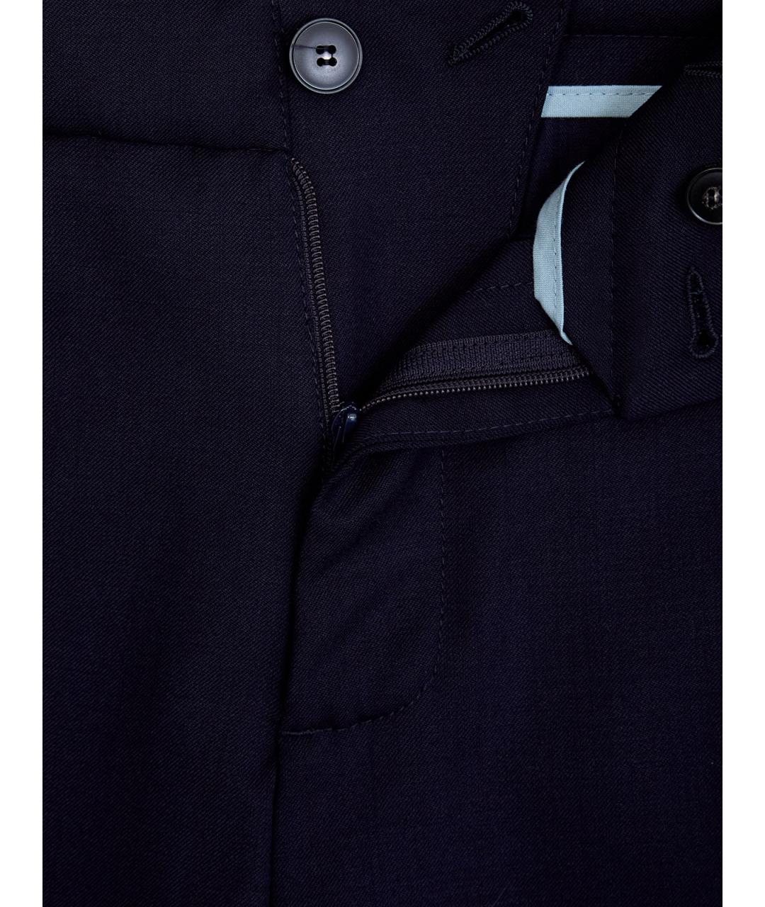 CANALI Синие шерстяные повседневные брюки, фото 6