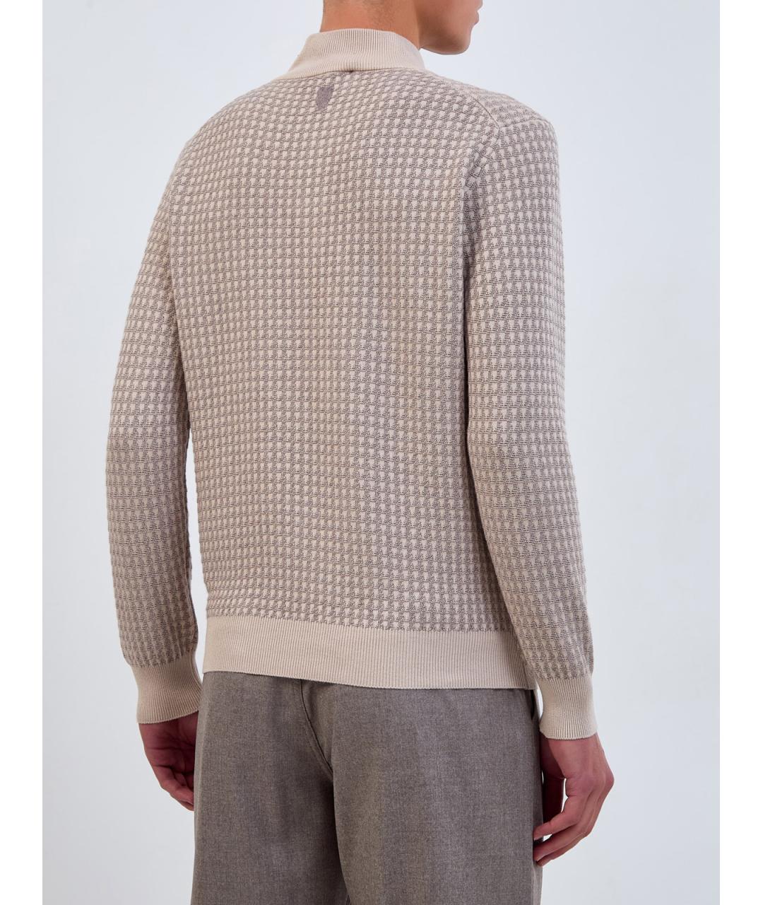 CANALI Бежевый шерстяной джемпер / свитер, фото 4