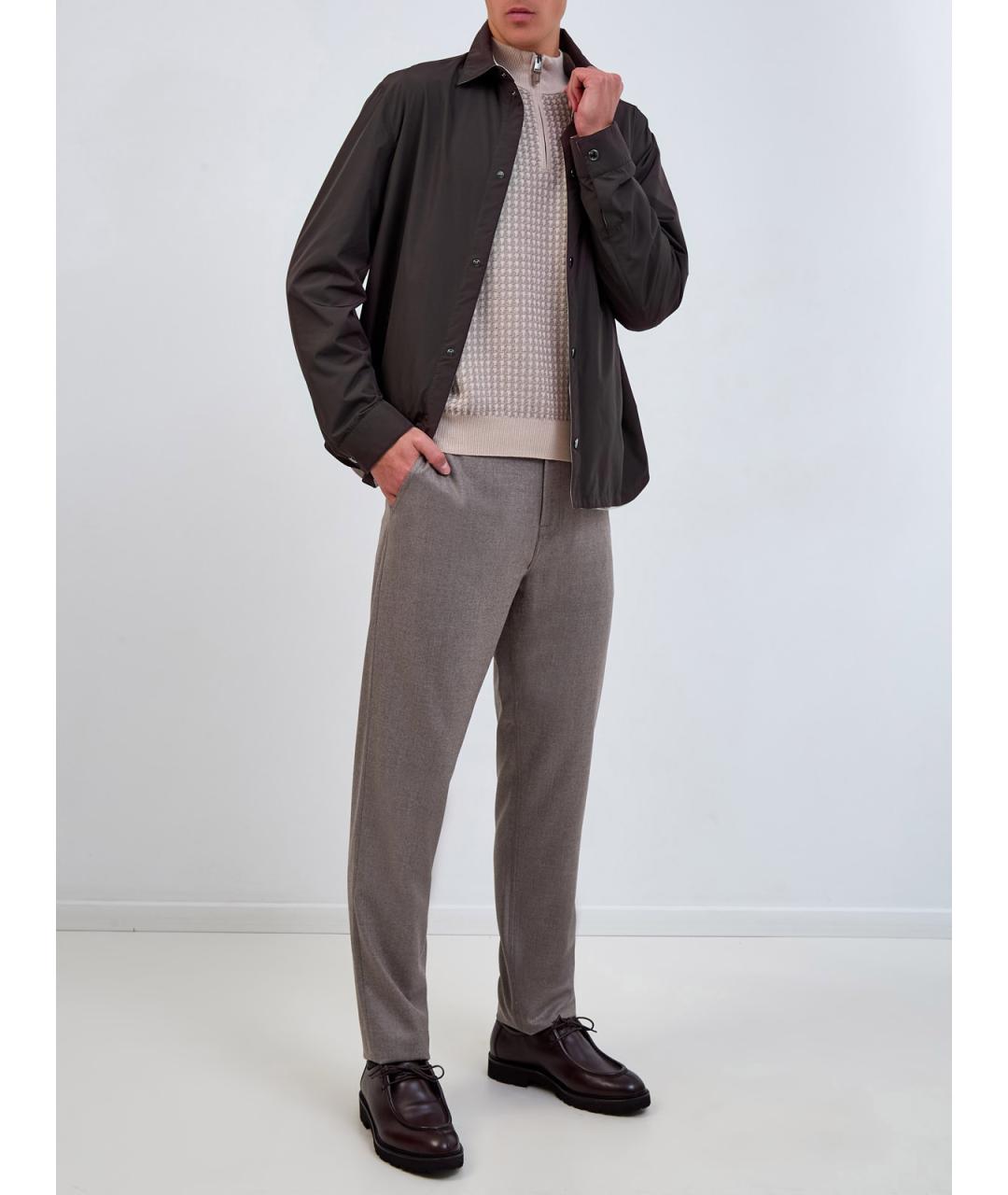 CANALI Бежевый шерстяной джемпер / свитер, фото 2