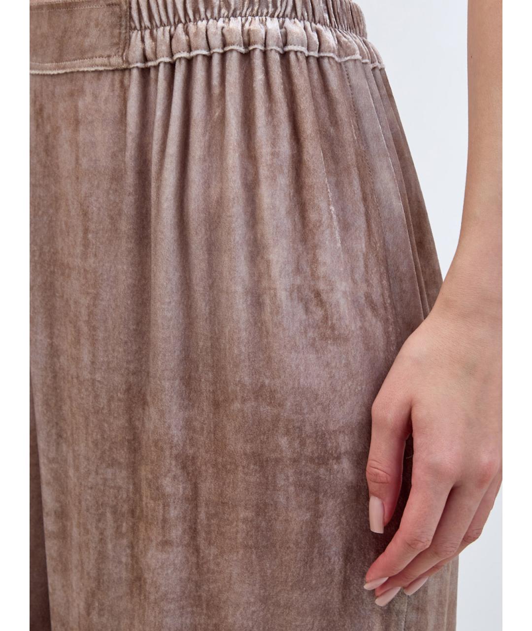 GENTRY PORTOFINO Коричневые вискозные прямые брюки, фото 3