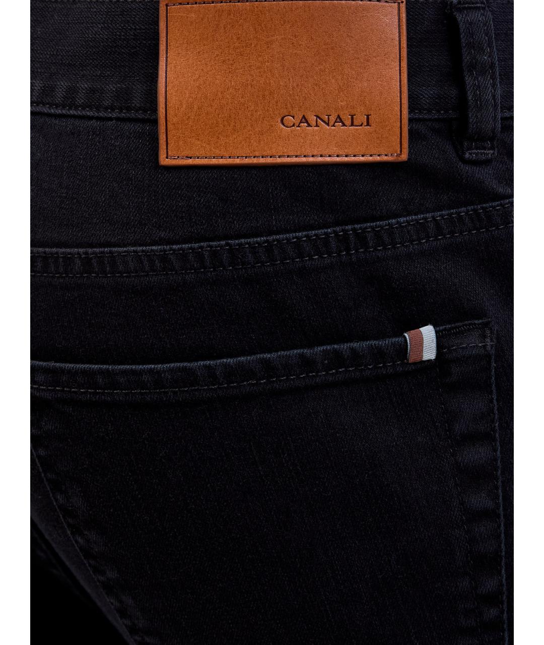 CANALI Черные хлопковые прямые джинсы, фото 5