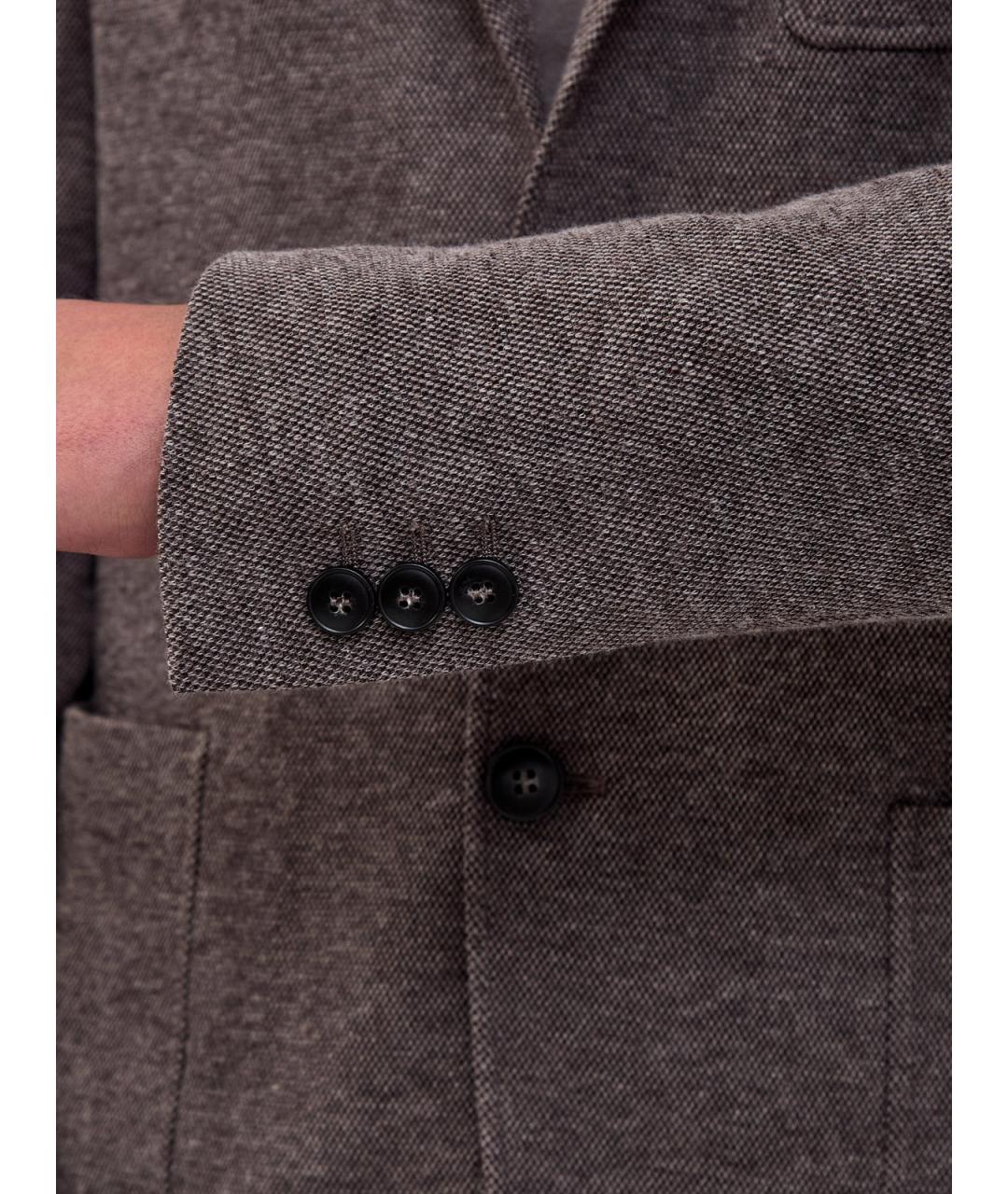 CANALI Коричневый хлопковый пиджак, фото 5