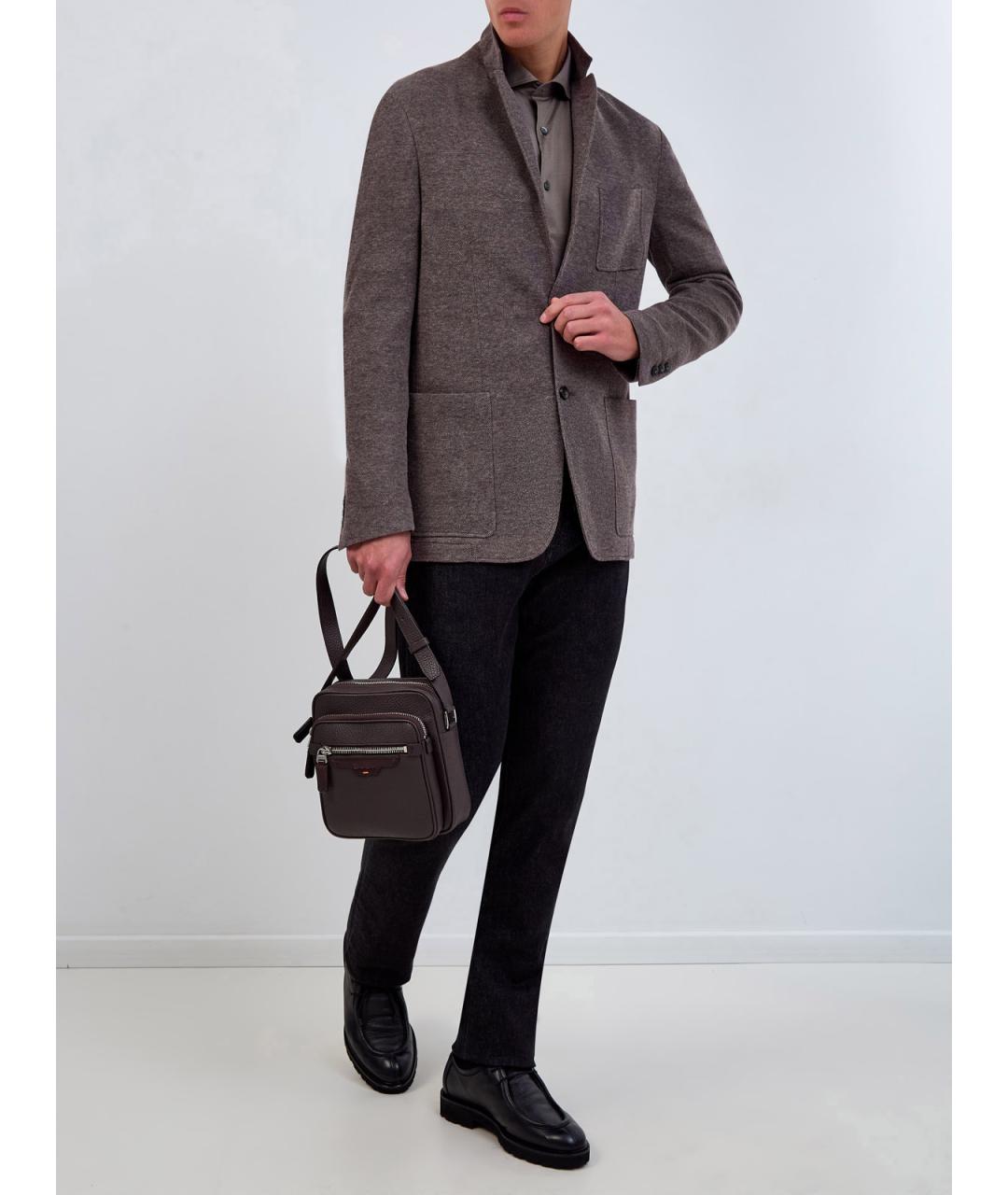 CANALI Коричневый хлопковый пиджак, фото 2