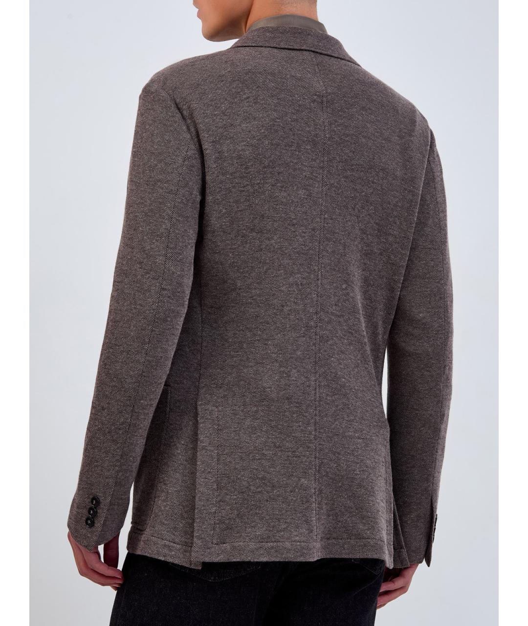 CANALI Коричневый хлопковый пиджак, фото 4