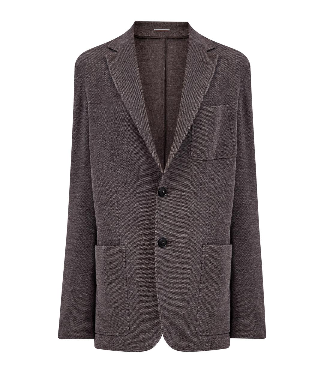 CANALI Коричневый хлопковый пиджак, фото 1
