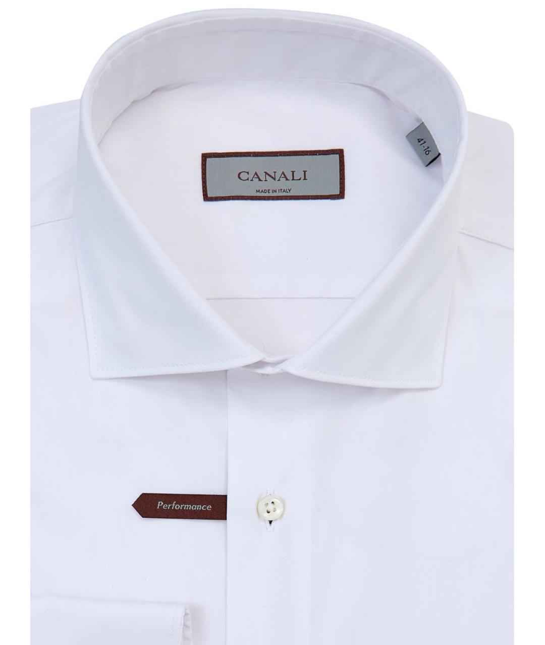 CANALI Белая хлопковая классическая рубашка, фото 2