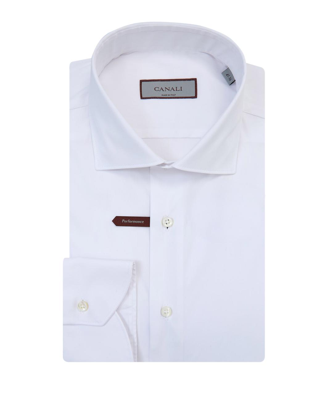 CANALI Белая хлопковая классическая рубашка, фото 1