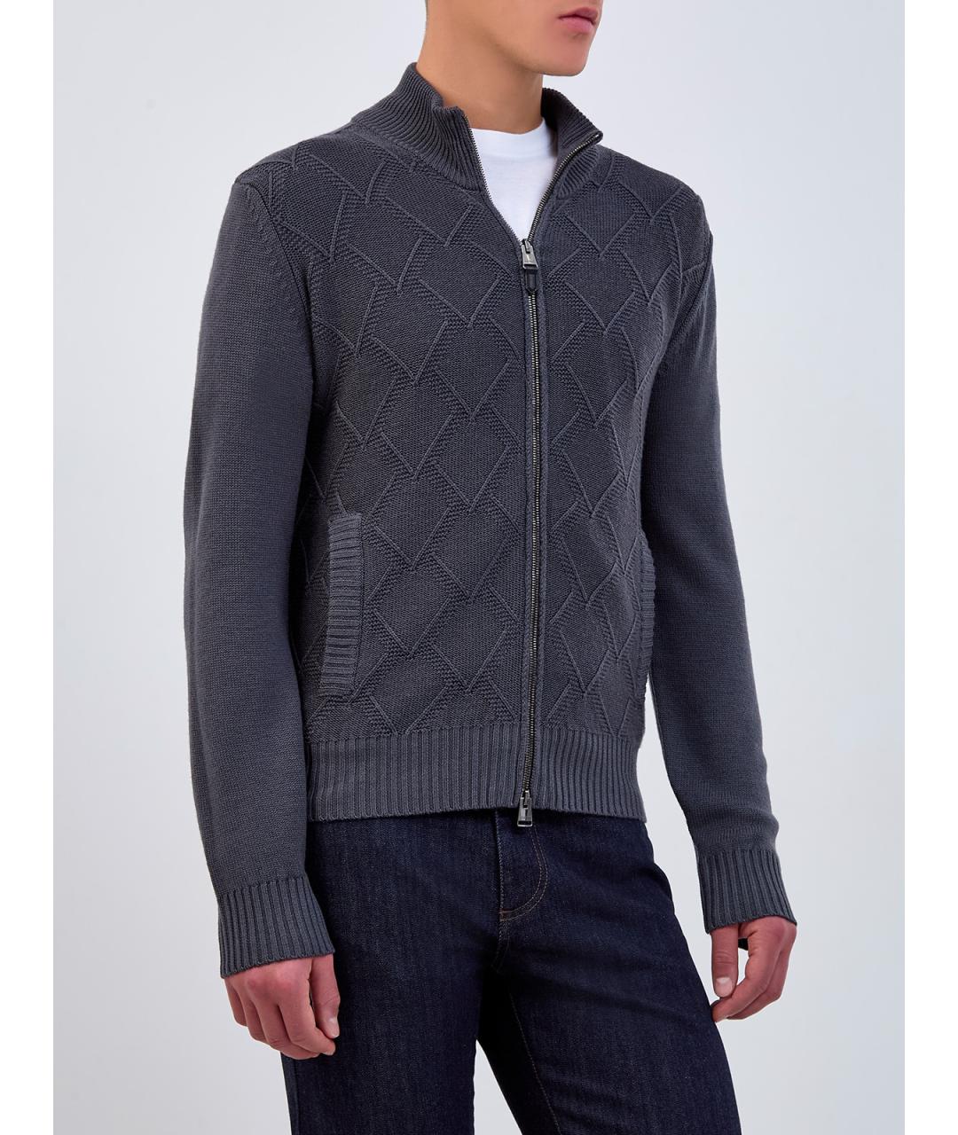 CANALI Серый шерстяной кардиган, фото 3