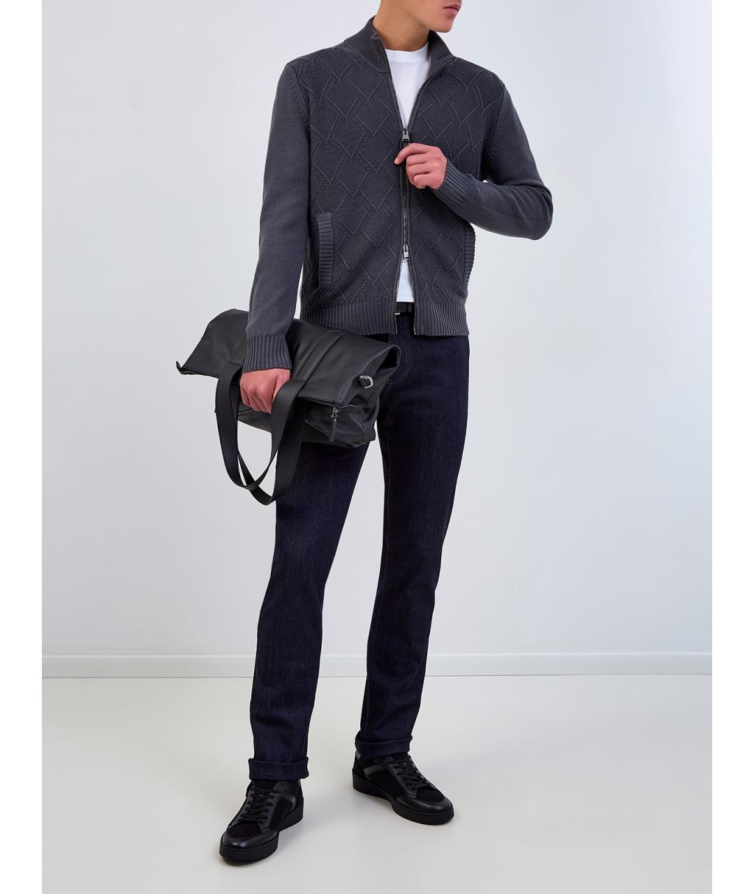 CANALI Серый шерстяной кардиган, фото 2