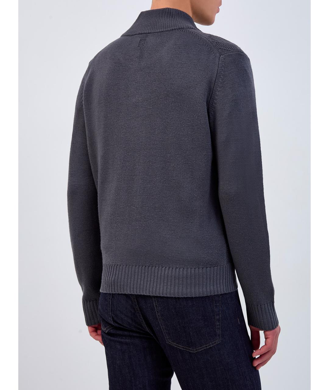 CANALI Серый шерстяной кардиган, фото 4