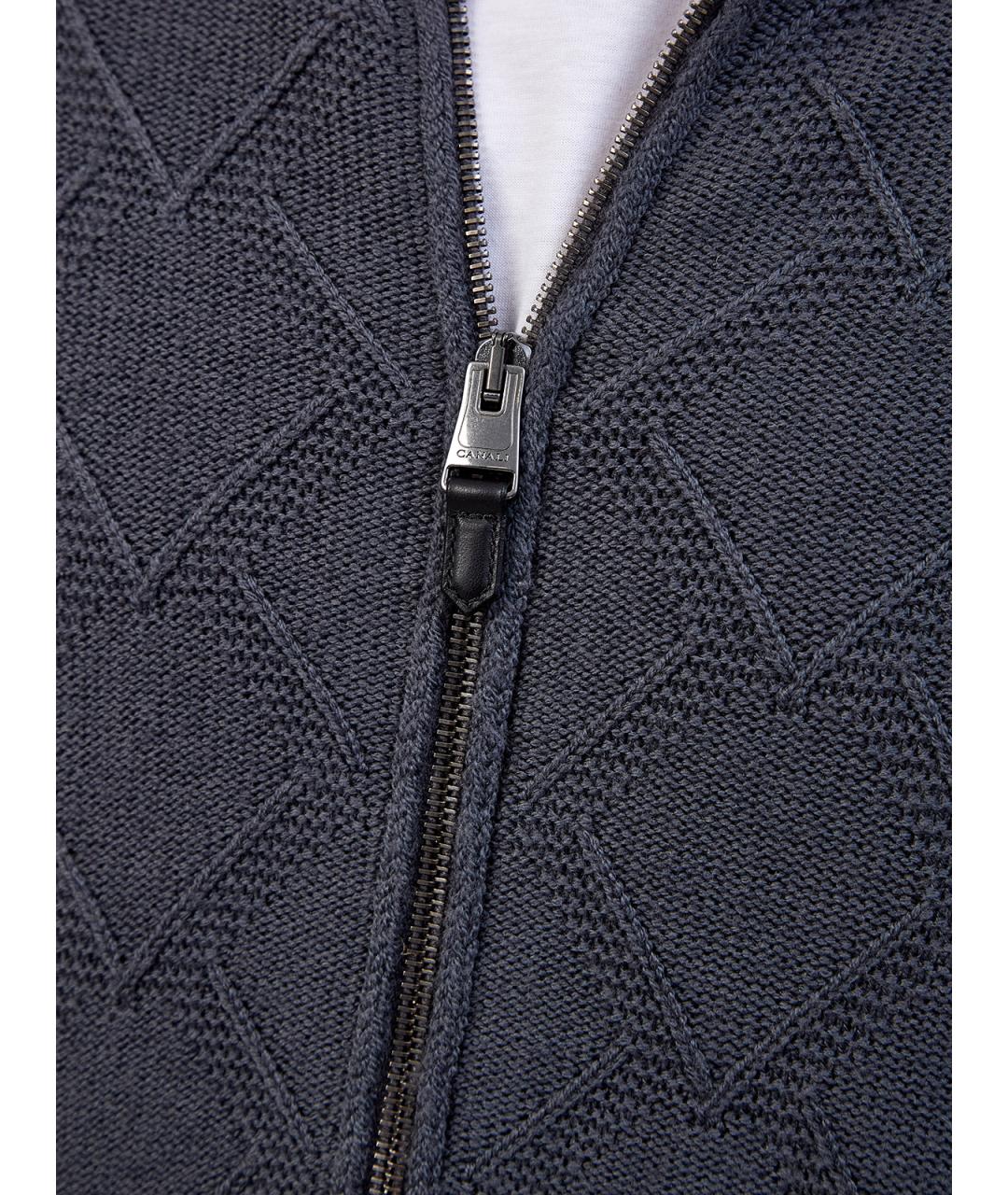CANALI Серый шерстяной кардиган, фото 5