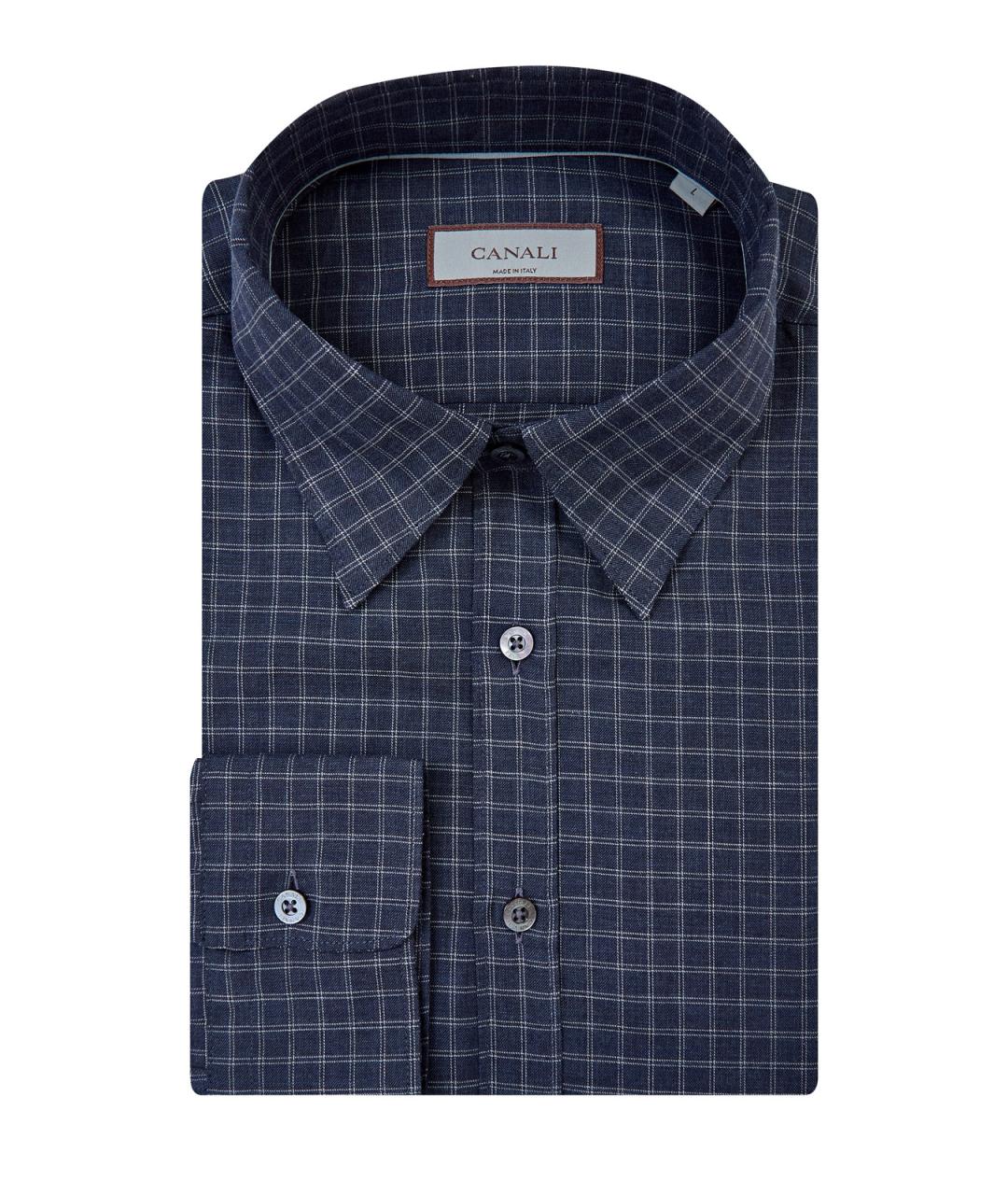 CANALI Синяя хлопковая кэжуал рубашка, фото 1