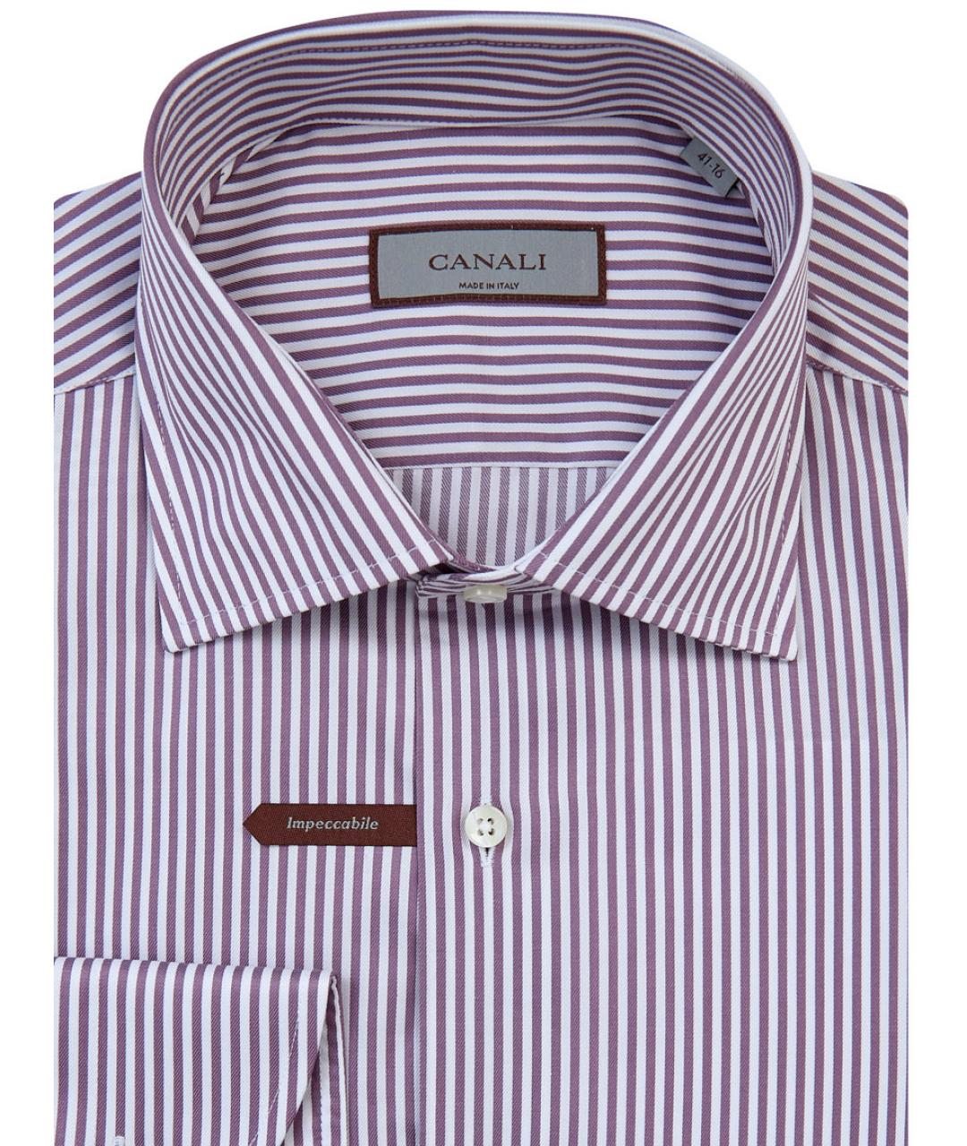 CANALI Бордовая хлопковая кэжуал рубашка, фото 2