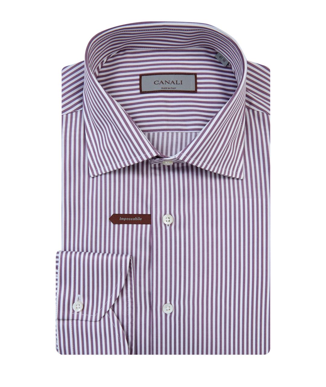 CANALI Бордовая хлопковая кэжуал рубашка, фото 1