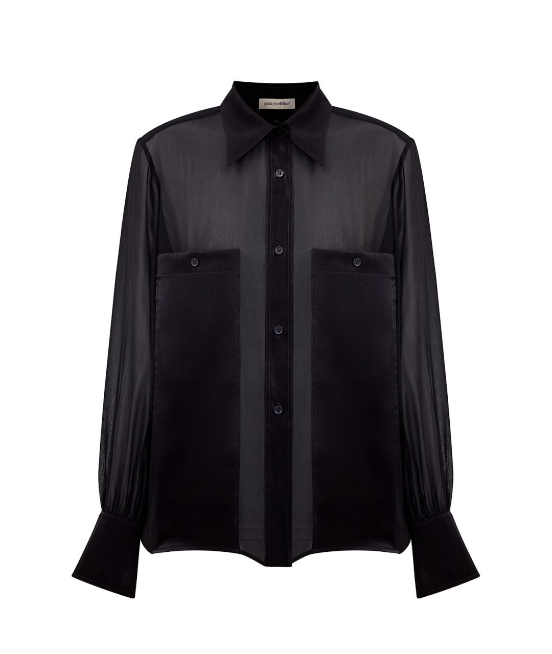 GENTRY PORTOFINO Черная шелковая рубашка, фото 1