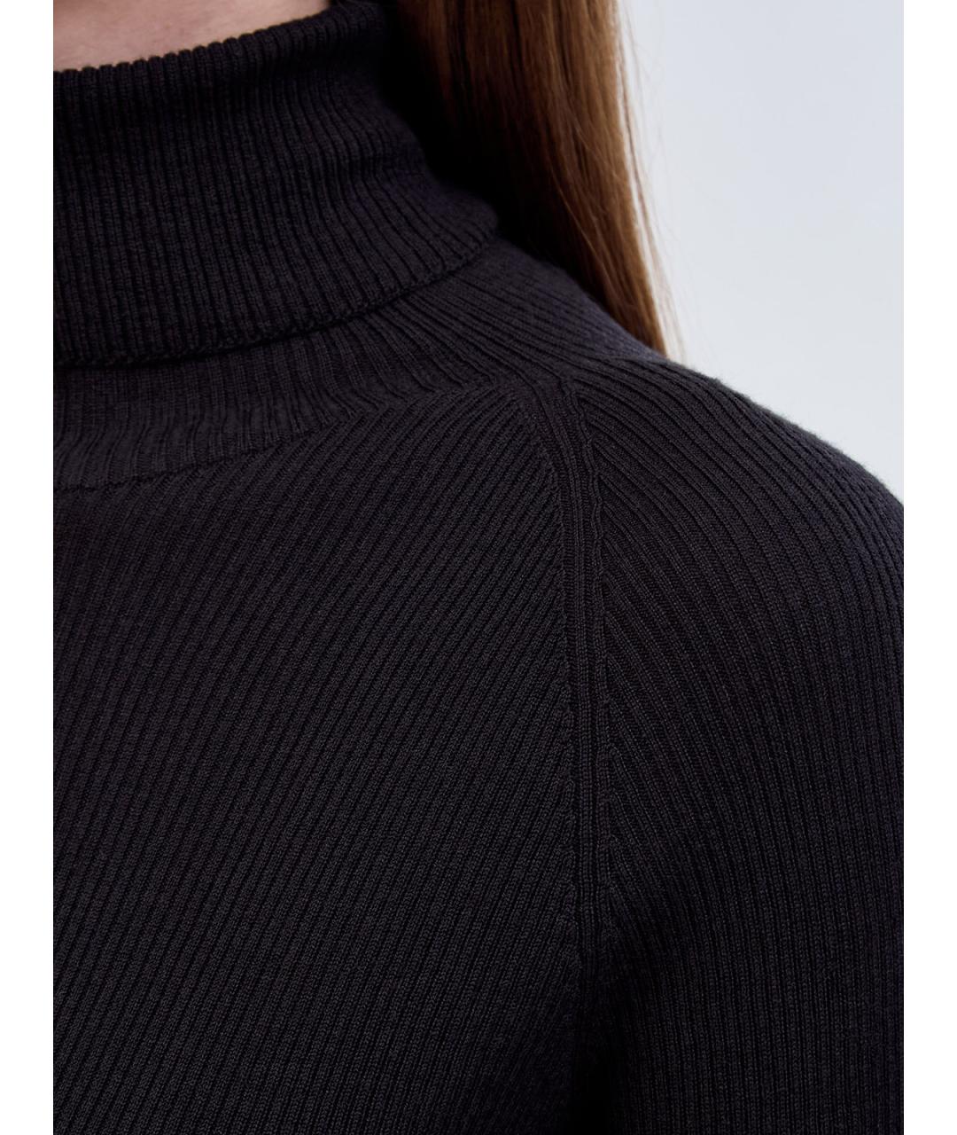 GENTRY PORTOFINO Черная шерстяная водолазка, фото 5