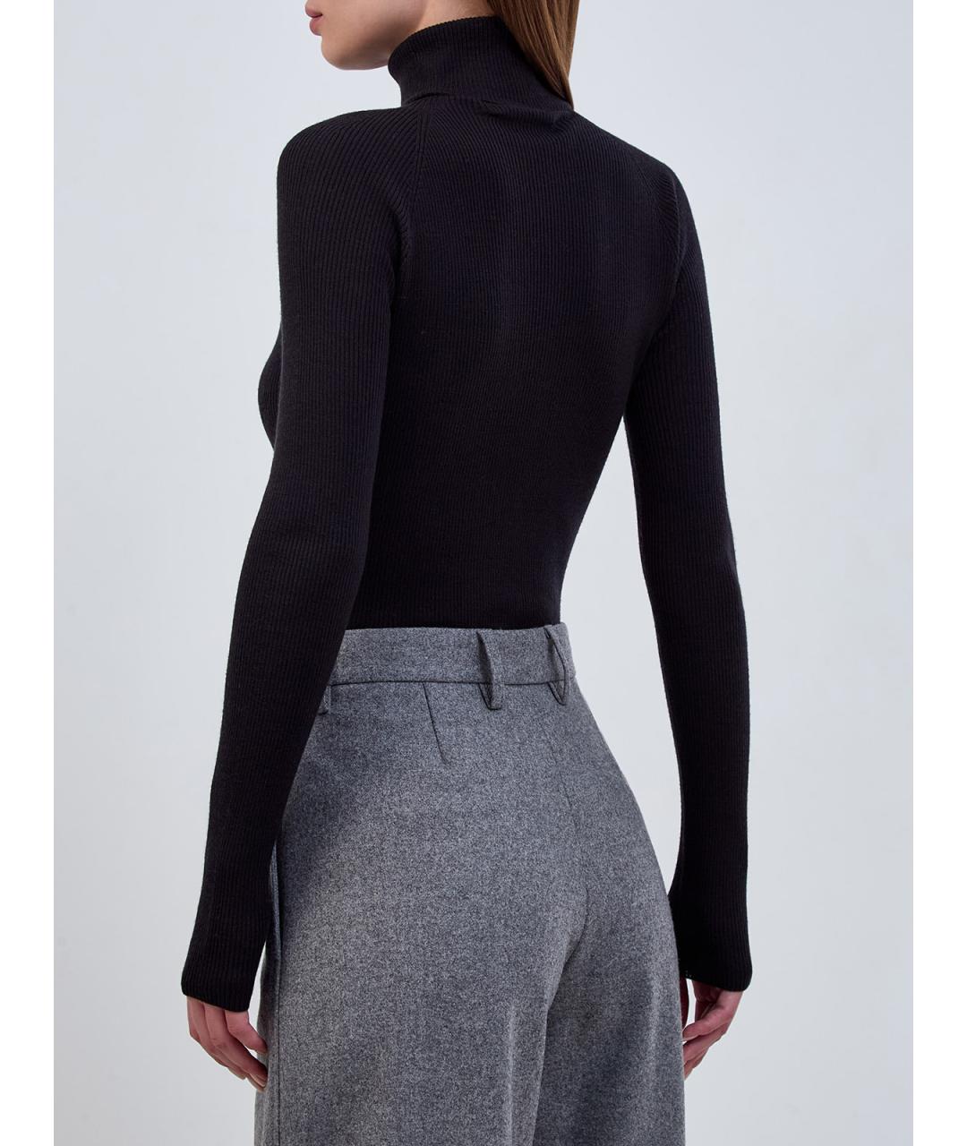 GENTRY PORTOFINO Черная шерстяная водолазка, фото 4