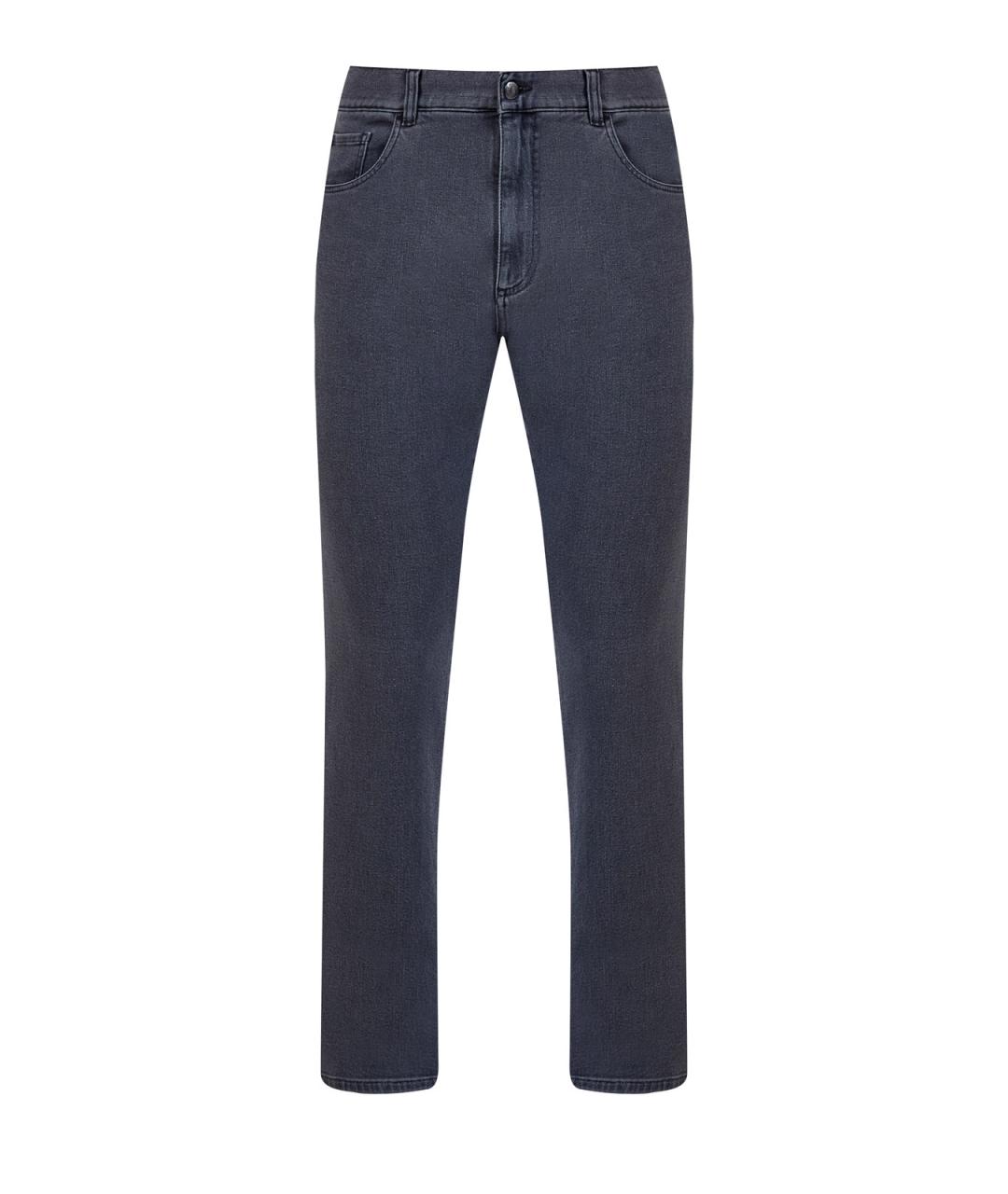 CANALI Серые хлопковые джинсы скинни, фото 1