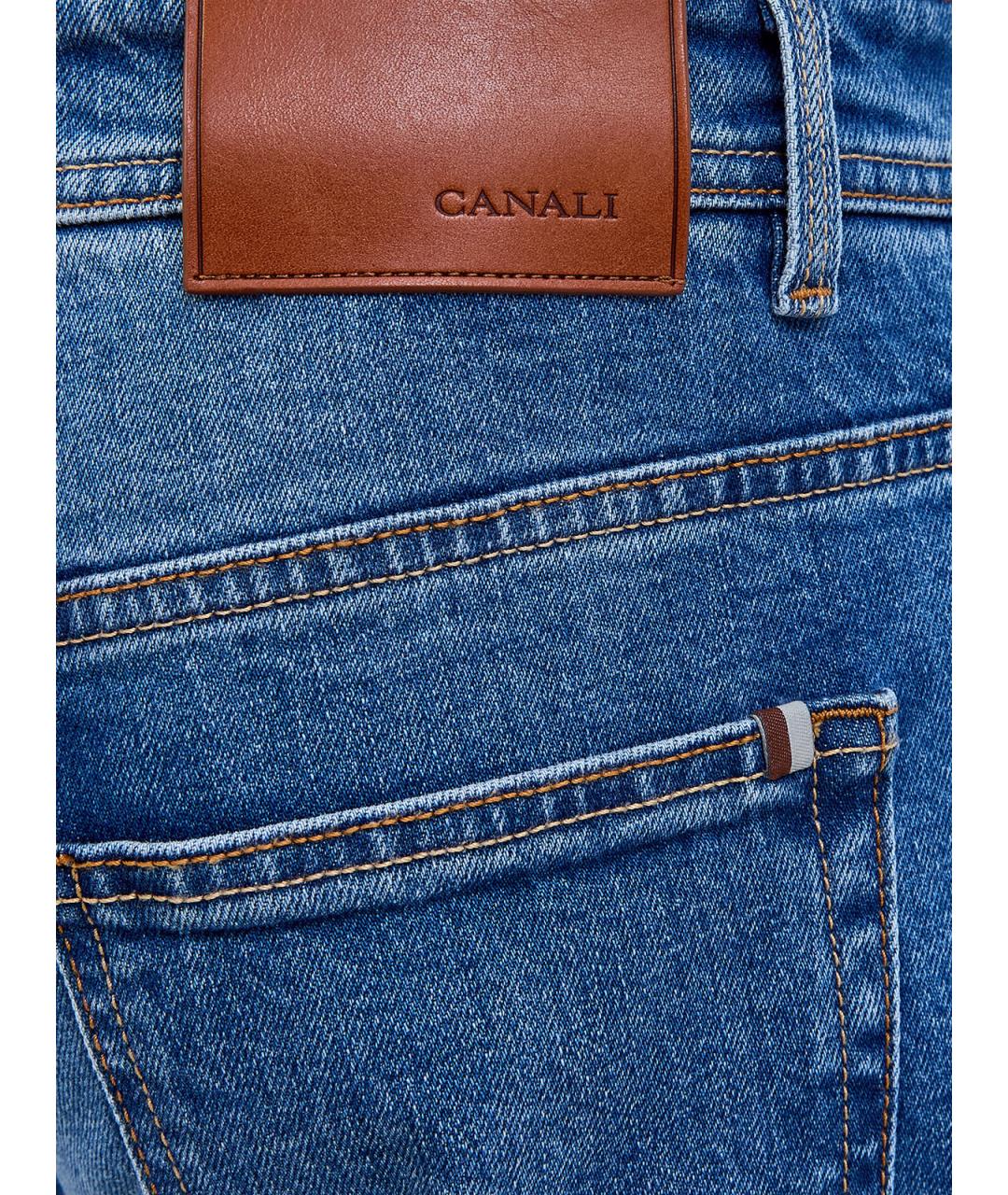 CANALI Синие хлопковые прямые джинсы, фото 3