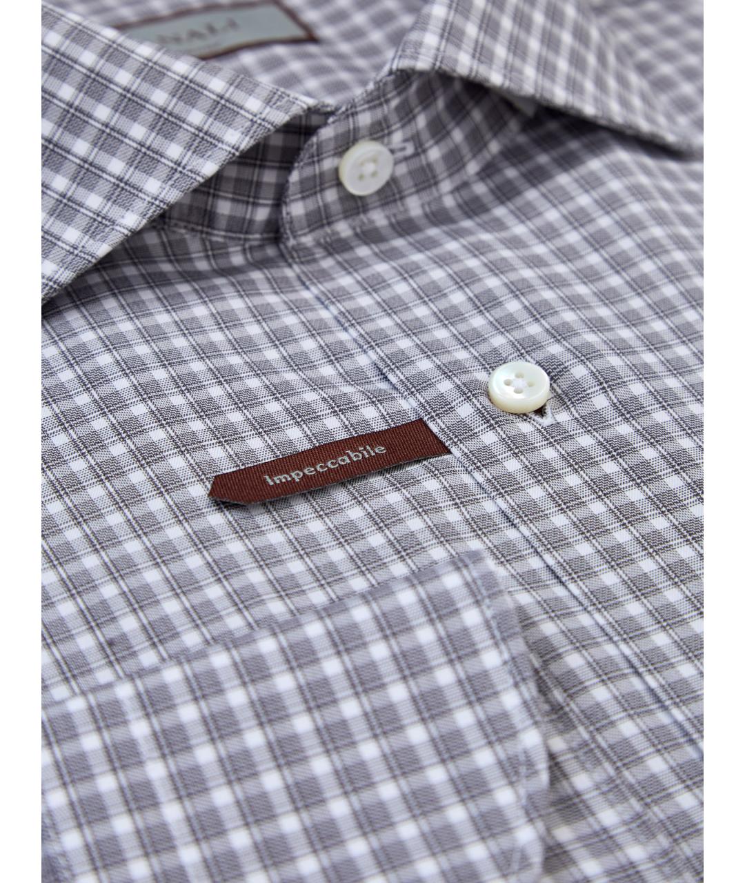 CANALI Серая хлопковая кэжуал рубашка, фото 3