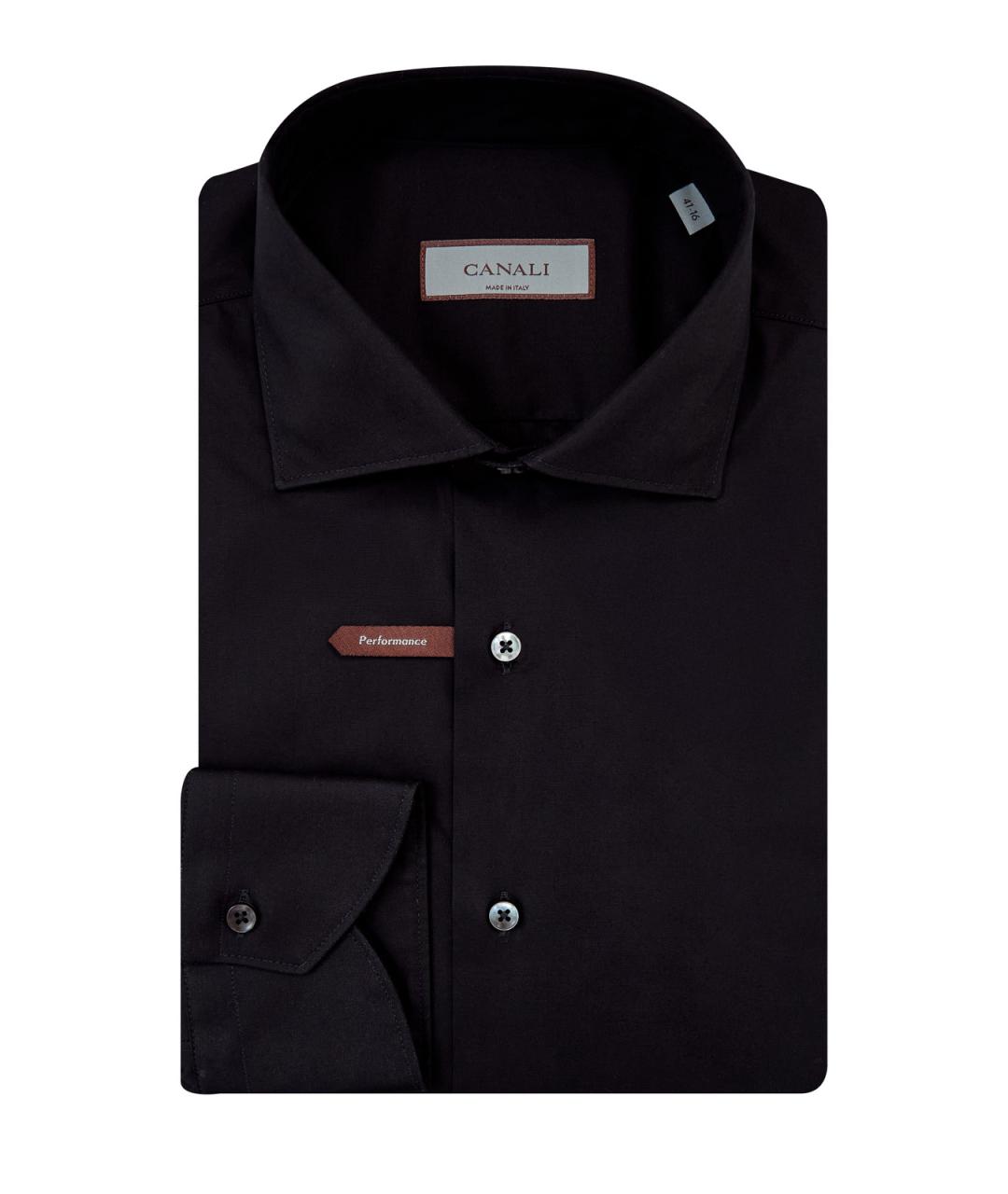 CANALI Черная хлопковая классическая рубашка, фото 1