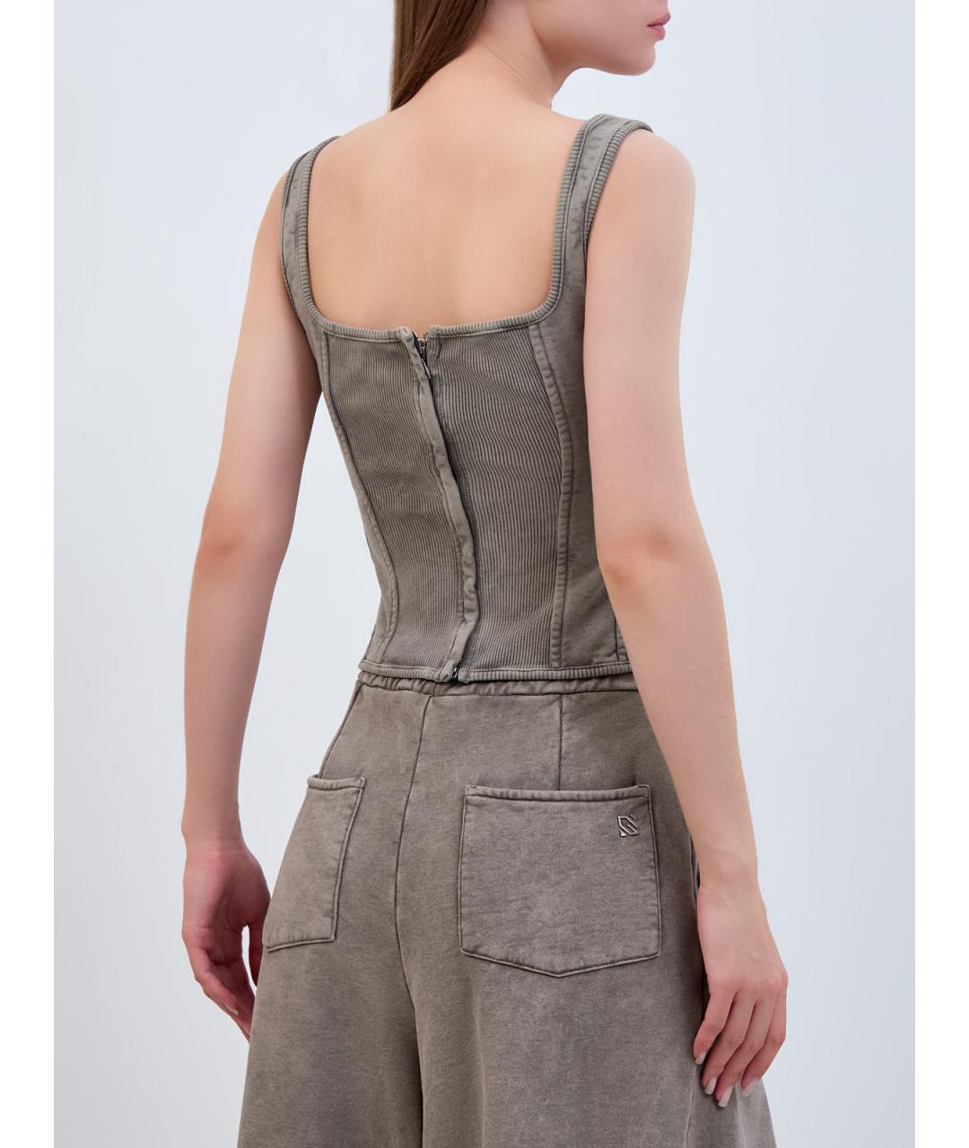 GIUSEPPE DI MORABITO Серая хлопковая майка, фото 4