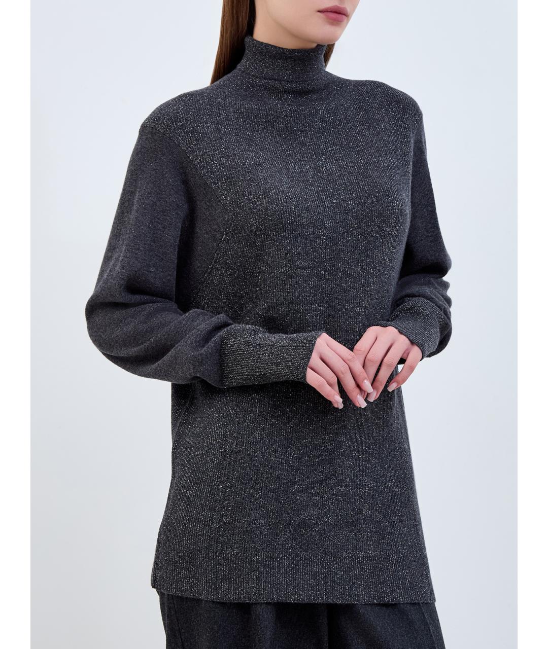 LORENA ANTONIAZZI Серый шерстяной джемпер / свитер, фото 3