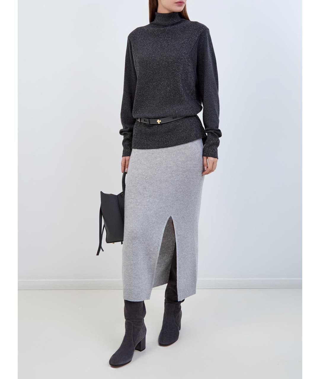 LORENA ANTONIAZZI Серый шерстяной джемпер / свитер, фото 2