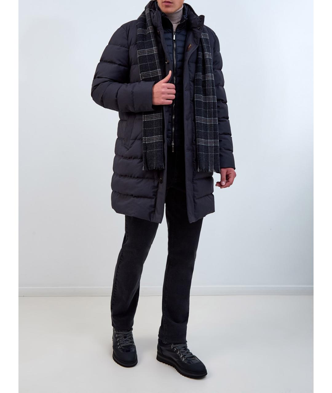 MOORER Темно-синий полиэстеровый пуховик, фото 2