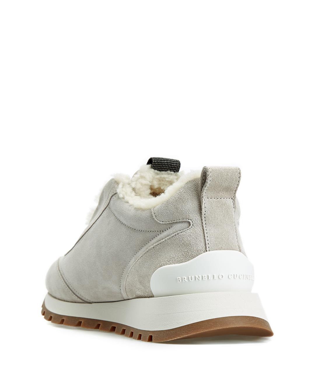 BRUNELLO CUCINELLI Белые замшевые слипоны, фото 4