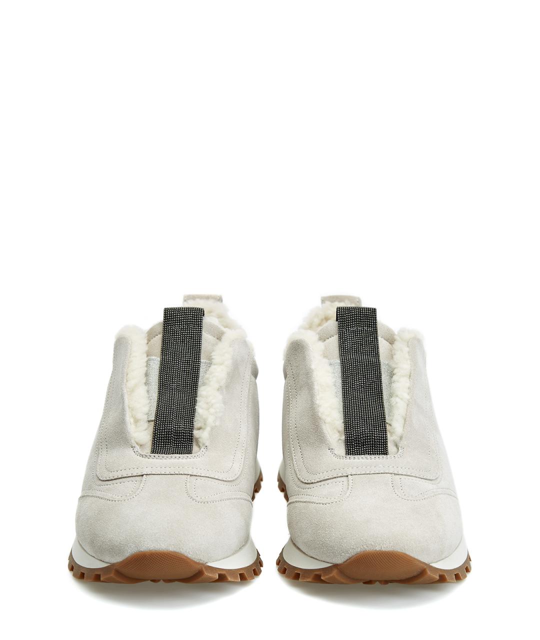 BRUNELLO CUCINELLI Белые замшевые слипоны, фото 5