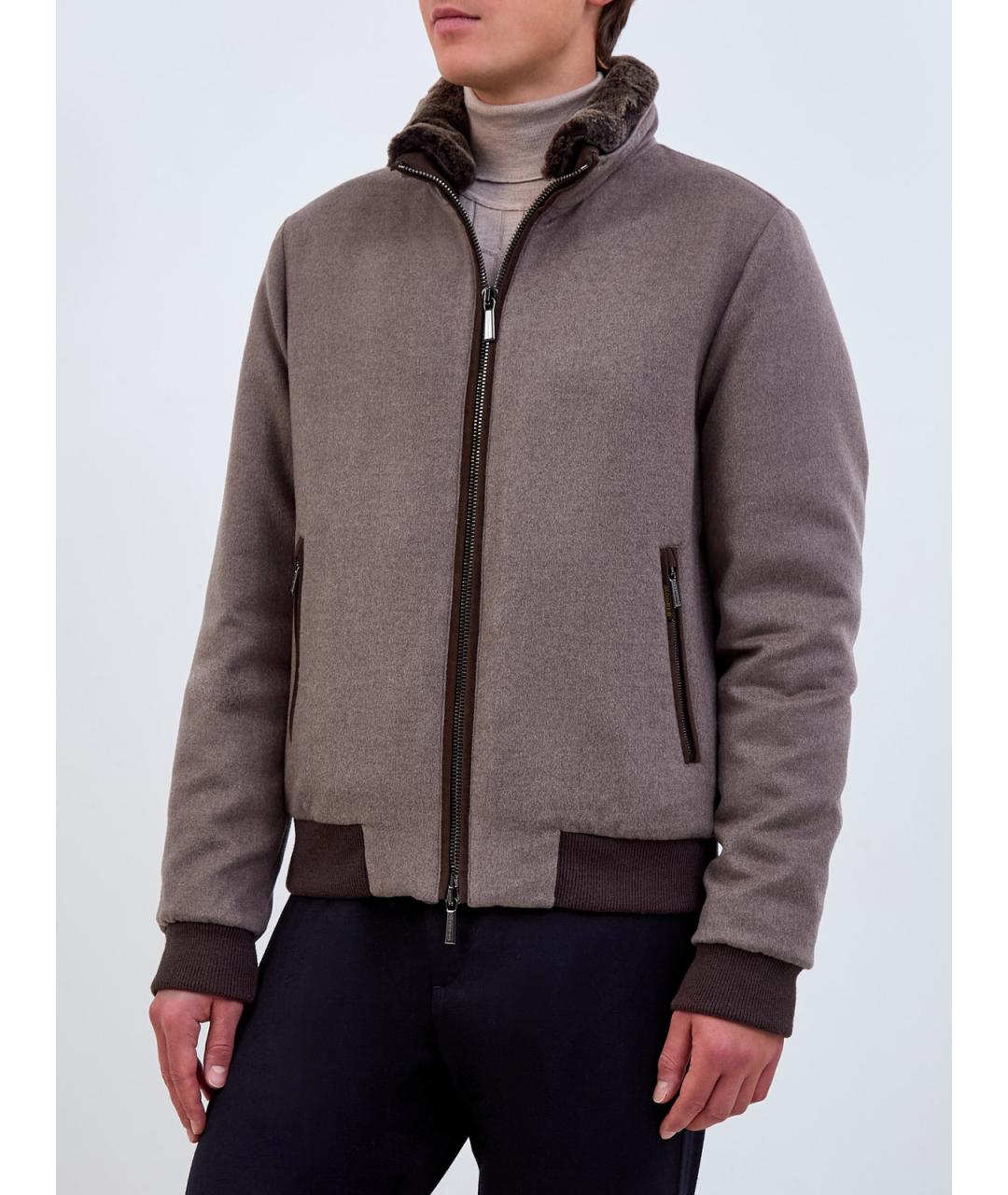 MOORER Коричневый шерстяной пуховик, фото 3