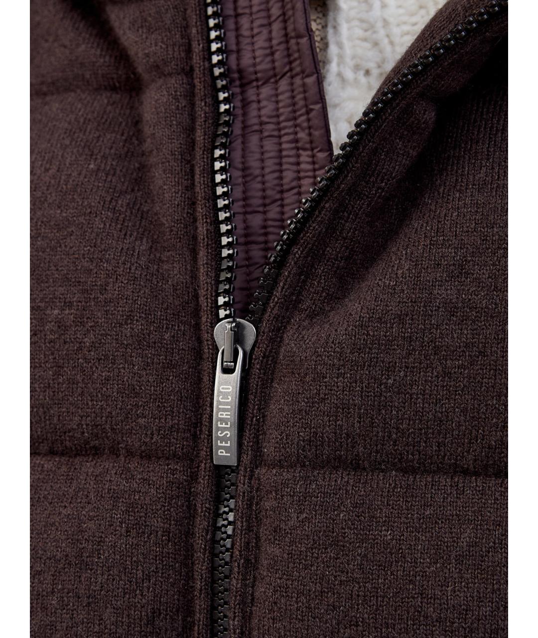 PESERICO Коричневый шерстяной жилет, фото 5