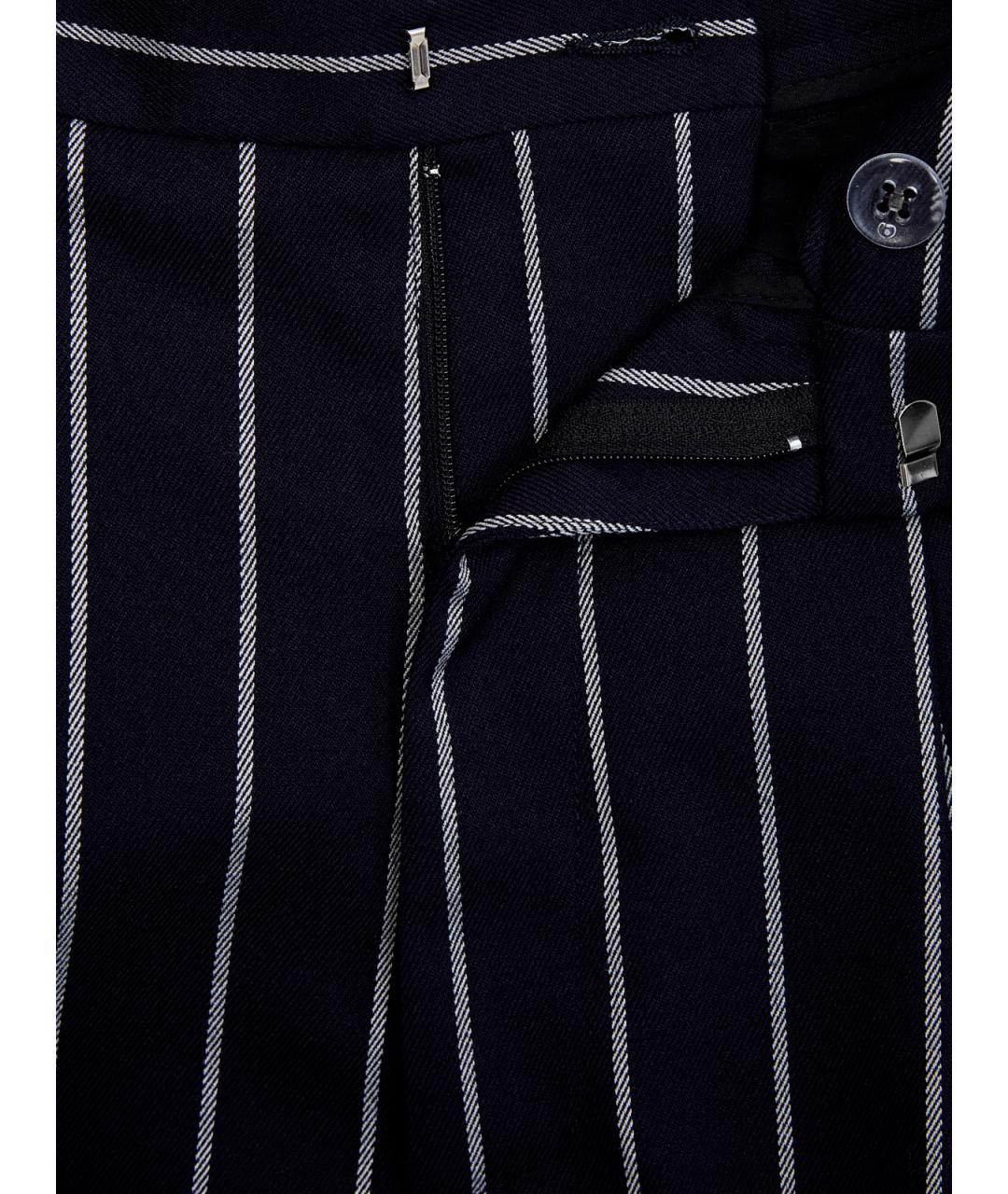 GIUSEPPE DI MORABITO Синие полиэстеровые брюки широкие, фото 6