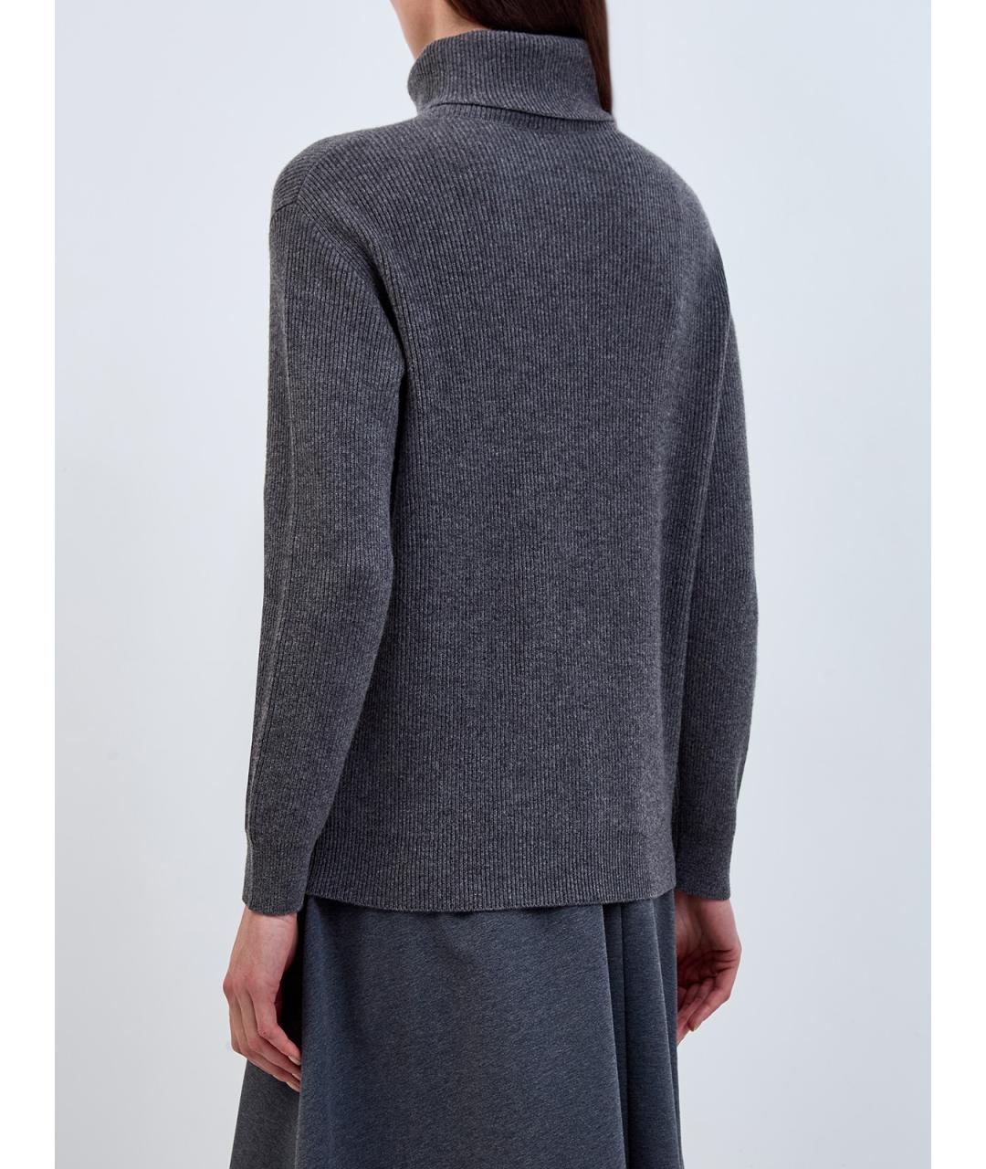BRUNELLO CUCINELLI Антрацитовый кашемировый джемпер / свитер, фото 4