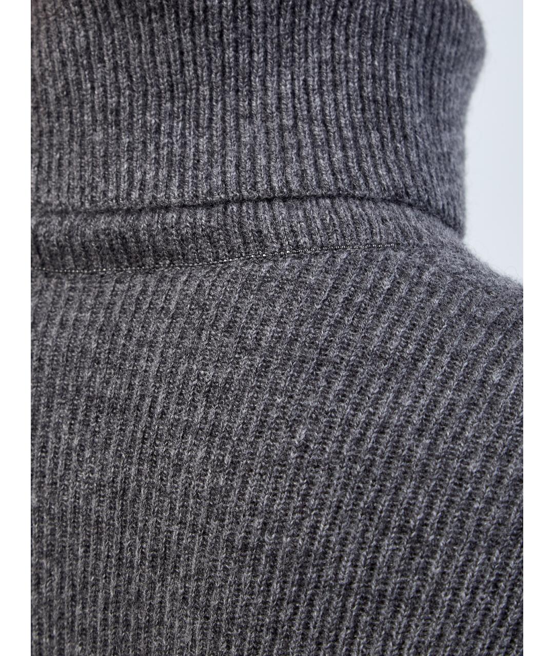 BRUNELLO CUCINELLI Антрацитовый кашемировый джемпер / свитер, фото 5