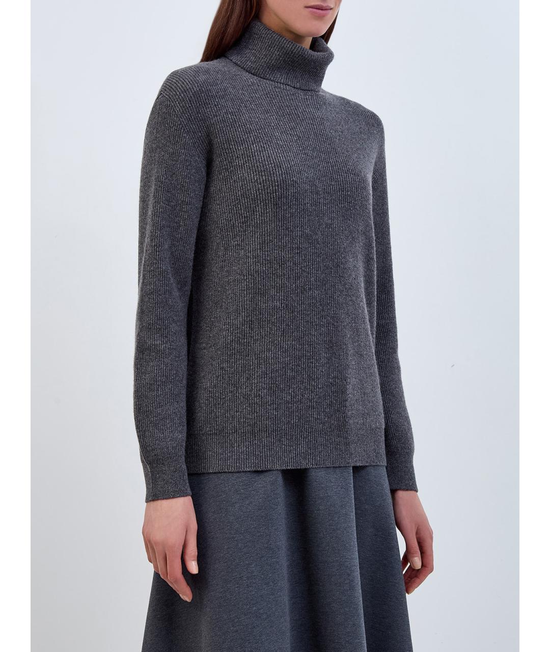BRUNELLO CUCINELLI Антрацитовый кашемировый джемпер / свитер, фото 3