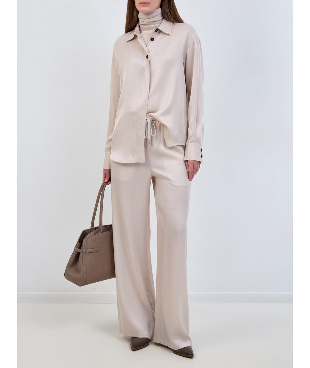 LORENA ANTONIAZZI Бежевая ацетатная блузы, фото 2