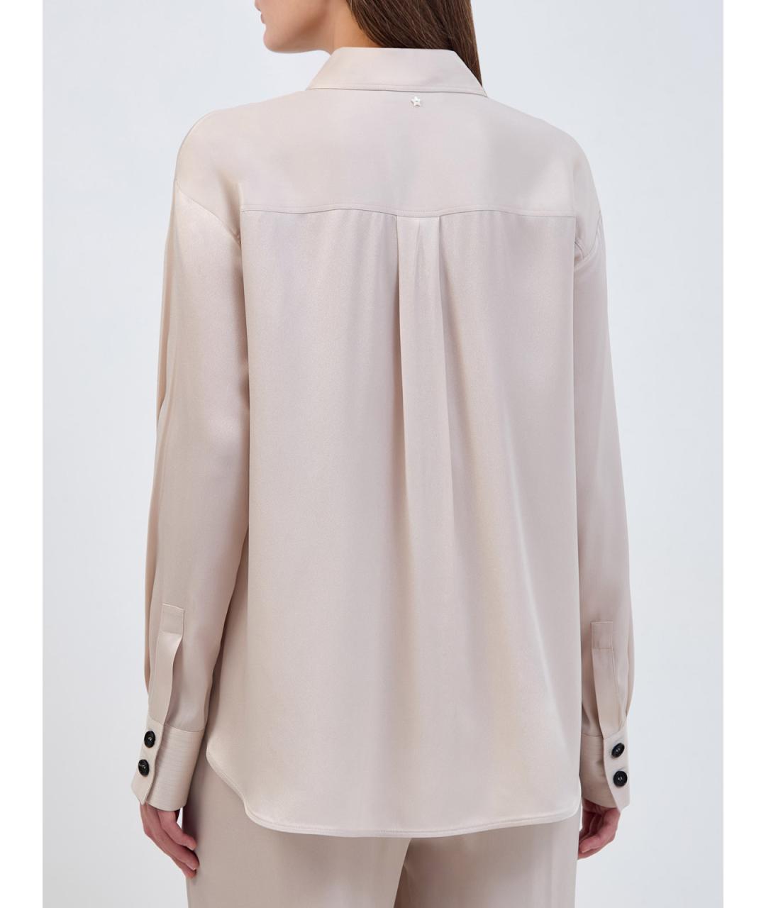 LORENA ANTONIAZZI Бежевая ацетатная блузы, фото 4