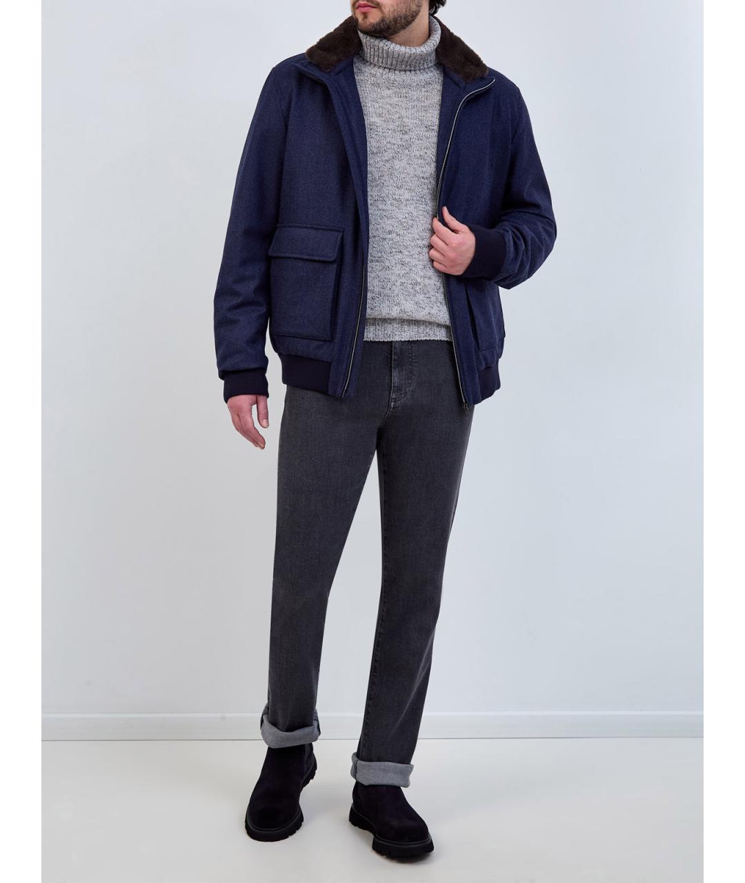 HERNO Синяя шерстяная куртка, фото 2