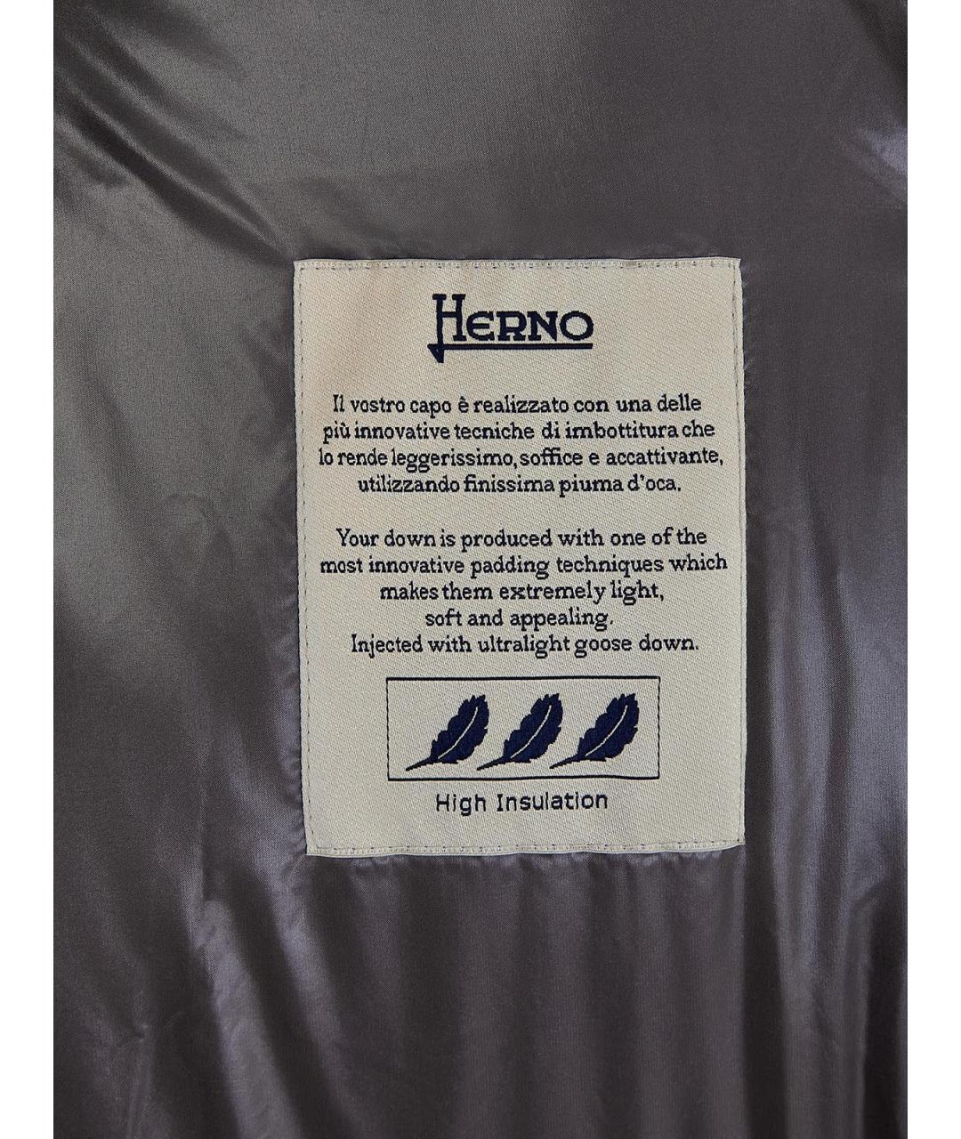 HERNO Антрацитовый полиамидовый пуховик, фото 5