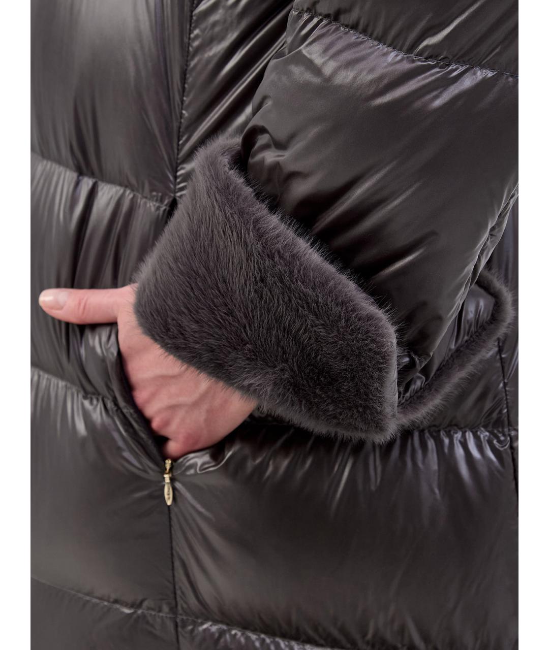HERNO Антрацитовый полиамидовый пуховик, фото 3