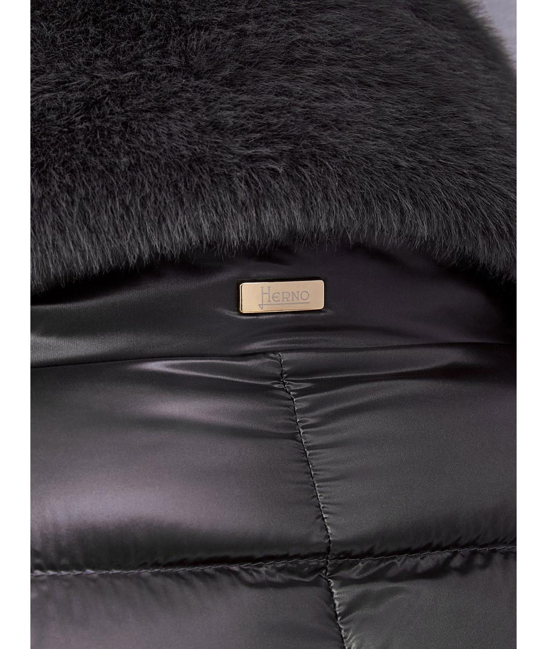 HERNO Антрацитовый полиамидовый пуховик, фото 4