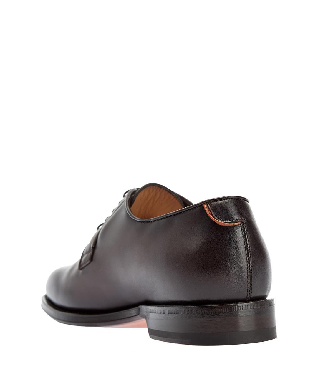 SANTONI Коричневые кожаные туфли, фото 4