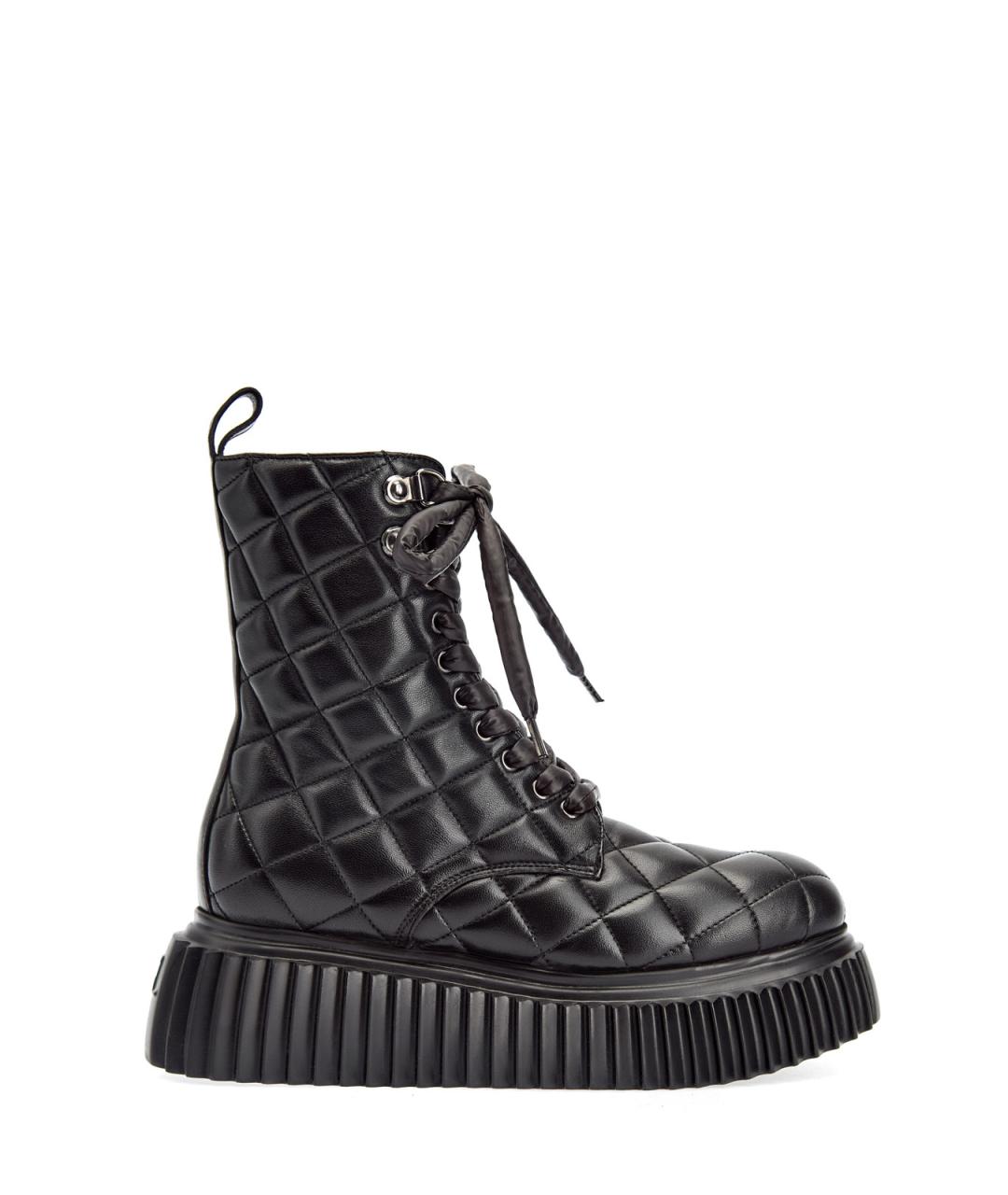 AGL Черные кожаные ботинки, фото 1