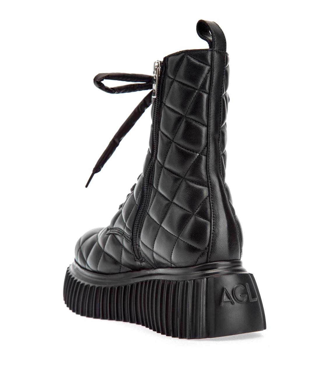 AGL Черные кожаные ботинки, фото 4