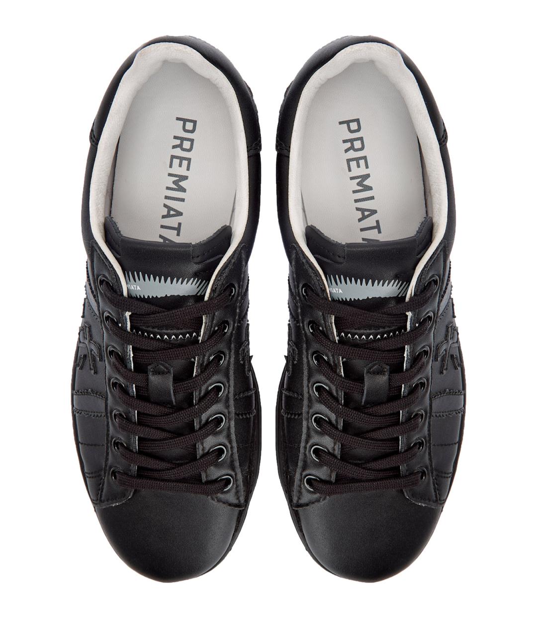 PREMIATA Черные кожаные низкие кроссовки / кеды, фото 5