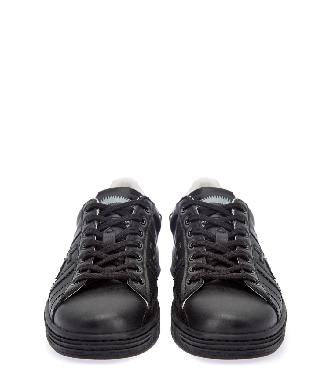 PREMIATA Черные кожаные низкие кроссовки / кеды, фото 6