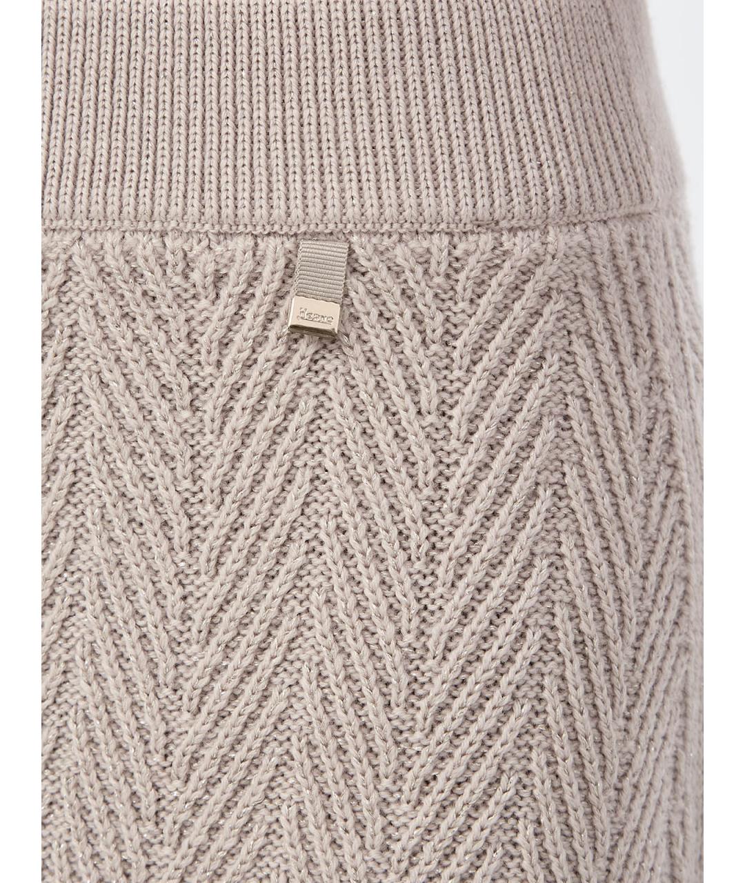 HERNO Бежевая шерстяная юбка миди, фото 5